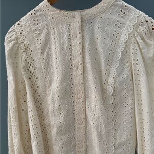 Zara blouse, eyelet, lovely details